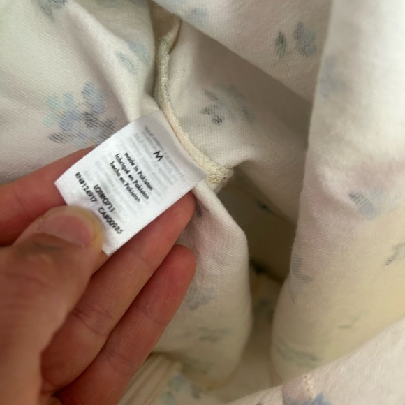 NWT WE WORE WHAT Cream Floral Cut Out Mini Skirt Denim Ivory Watercolor Ditsy M - Picture 8 of 16